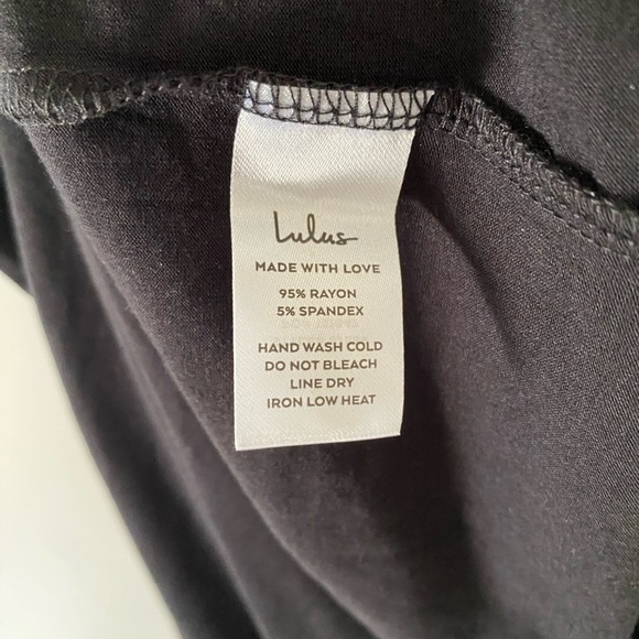 Lulus soft black stretch spaghetti strap dress nwt size large - Picture 5 of 5